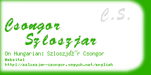 csongor szloszjar business card